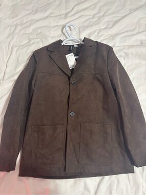 Divided Dark Brown Suede Trench Coat